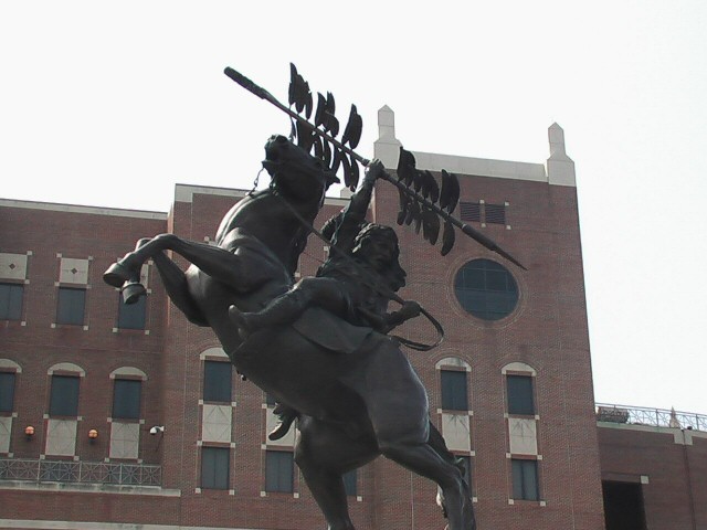 Statue of Renegade and Chief Osceola at FSU Campus